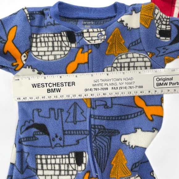 Carter's Blue and Red Winter/Holiday Print Footie Pajamas  Set of 3 - Picture 8 of 11